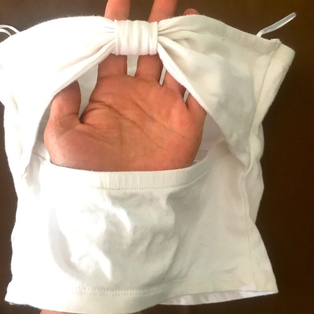 GUESS White Tube Top with Bow-Back Detail - Picture 5 of 9